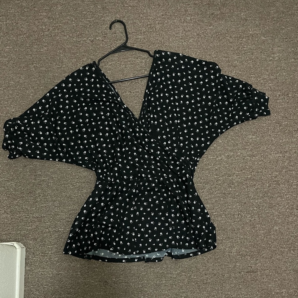 Floral Black Women's Top